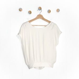 Anthropologie Evanna Surplice Top Cross Back